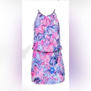 Lilly Pulitzer Vibrant Pink and Blue Tropical Jumpsuit